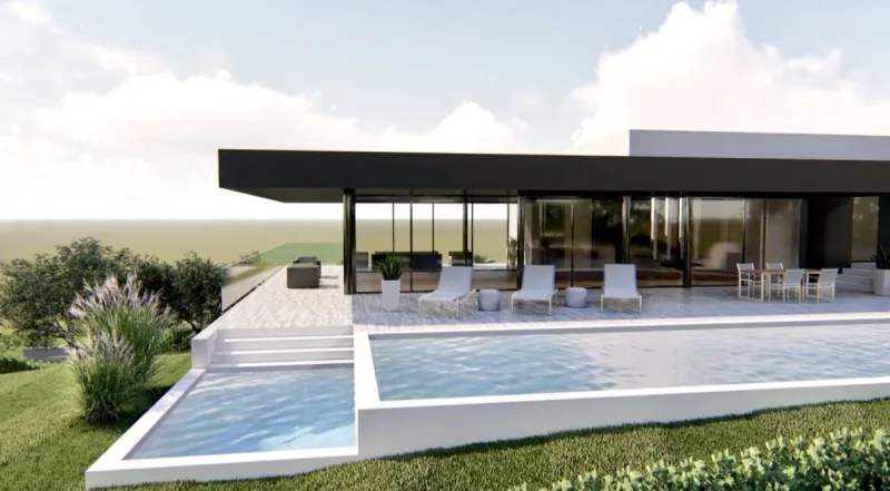 Villa con piscina a sfioro