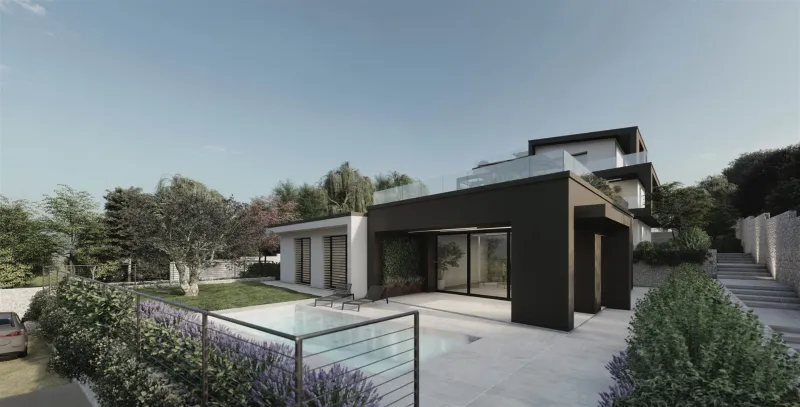 Villa contemporanea con piscina
